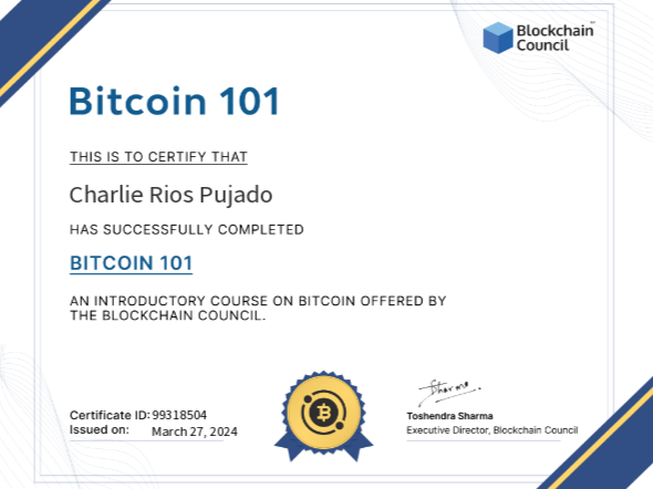 Bitcoin101 Certificate